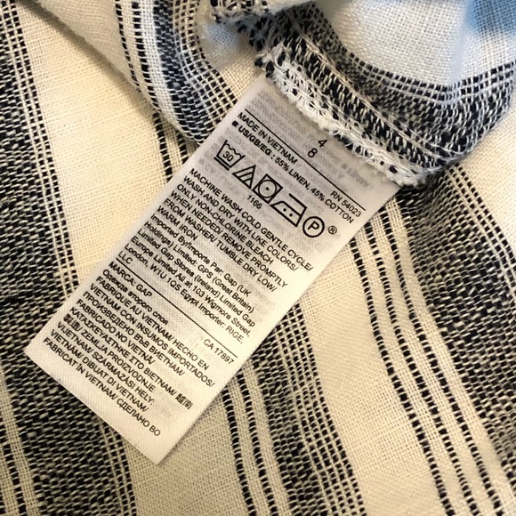 Gap High Waisted Wide Leg Cotton/Linen Blend Pants - Picture 6 of 7